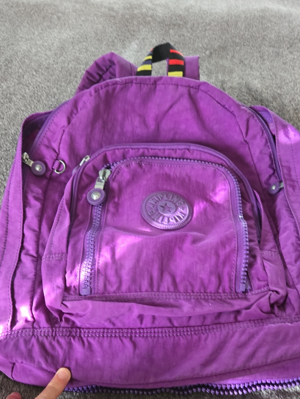 Kipling Bright Purple Nylon Daypack